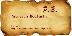 Petrasch Boglárka névjegykártya